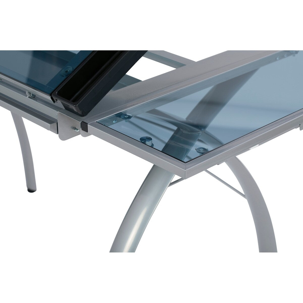 Studio Designs Futura Glass Top Drafting Table with Folding Shelf