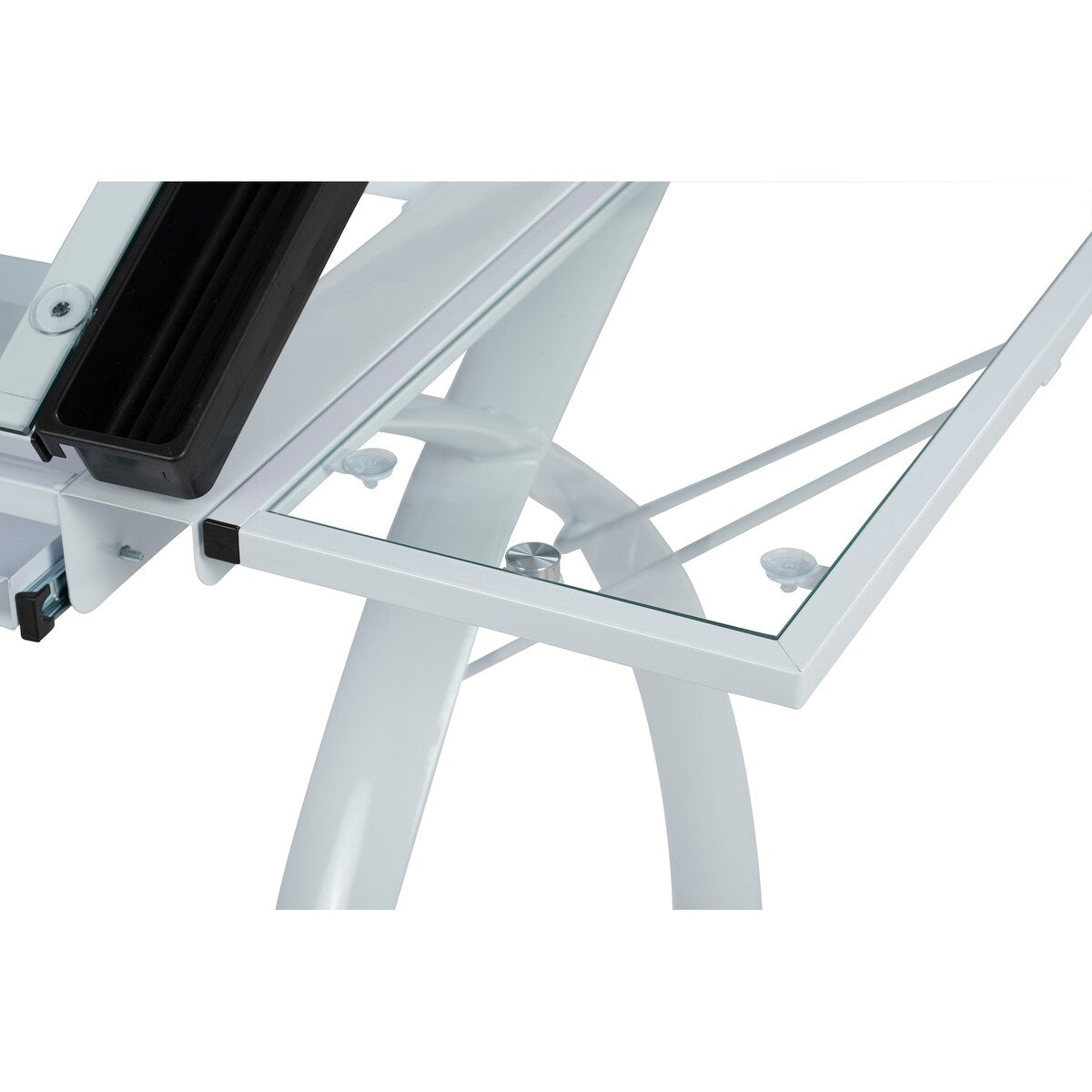 Studio Designs Futura Glass Top Drafting Table with Folding Shelf