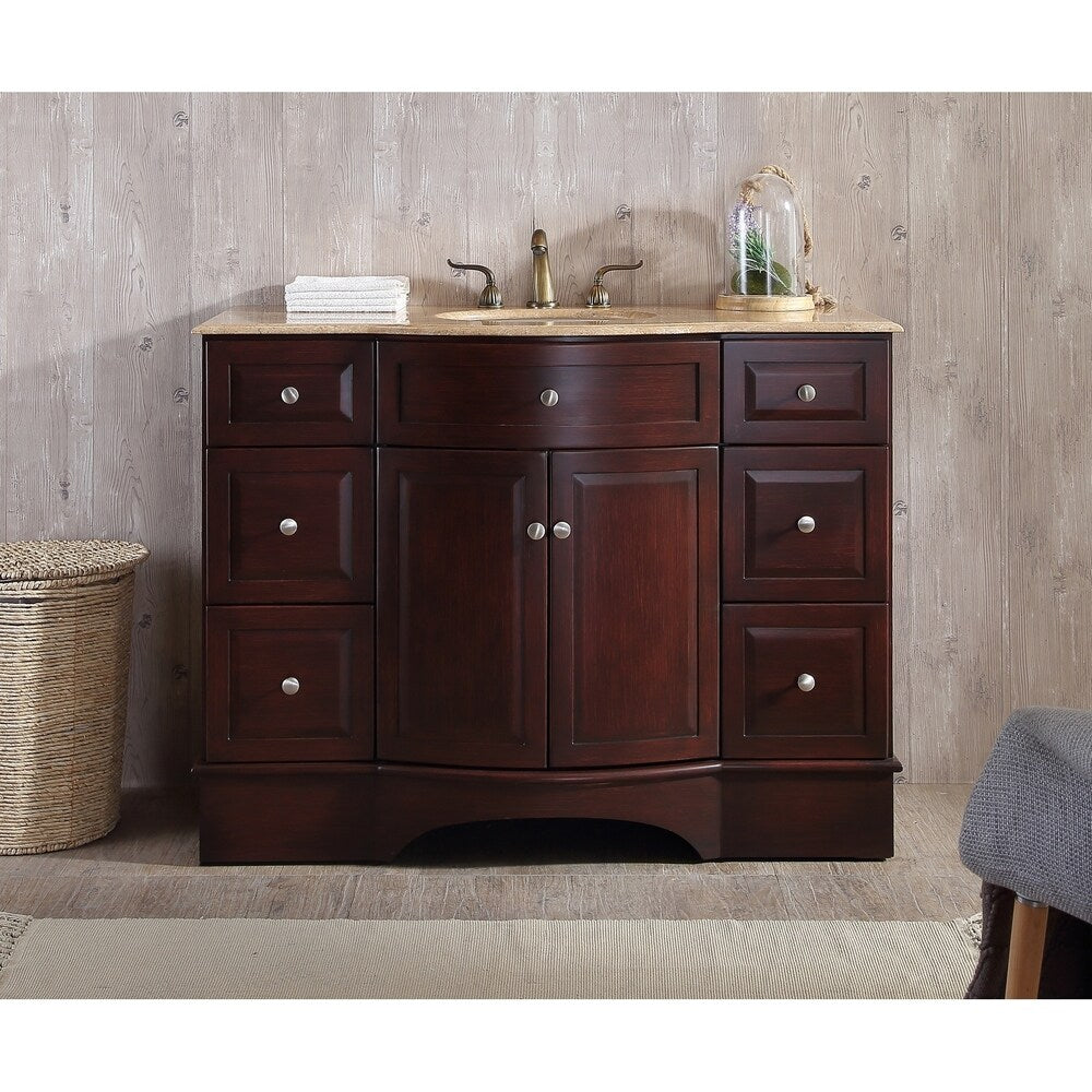 Stufurhome 48 inch Lotus Single Sink Bathroom Vanity