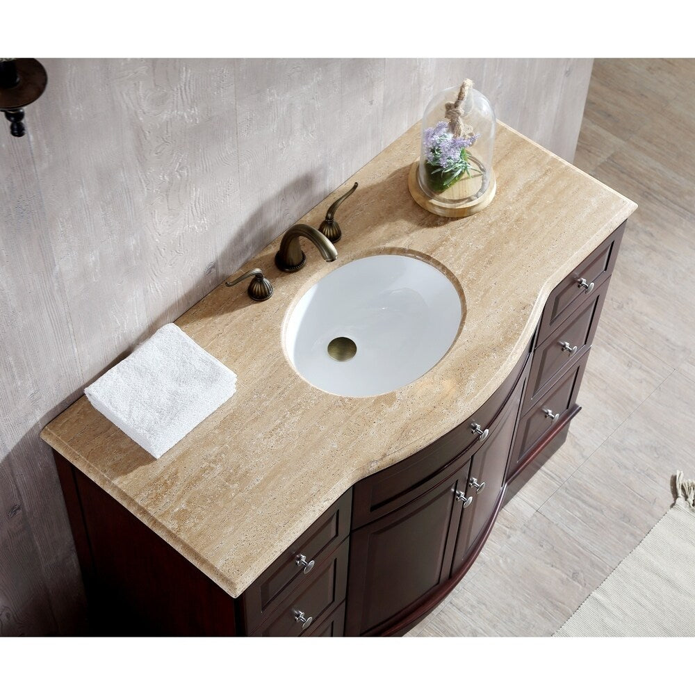 Stufurhome 48 inch Lotus Single Sink Bathroom Vanity