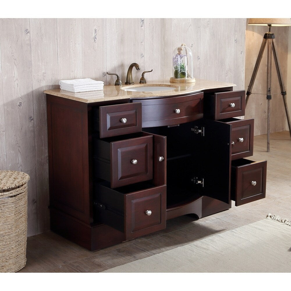 Stufurhome 48 inch Lotus Single Sink Bathroom Vanity