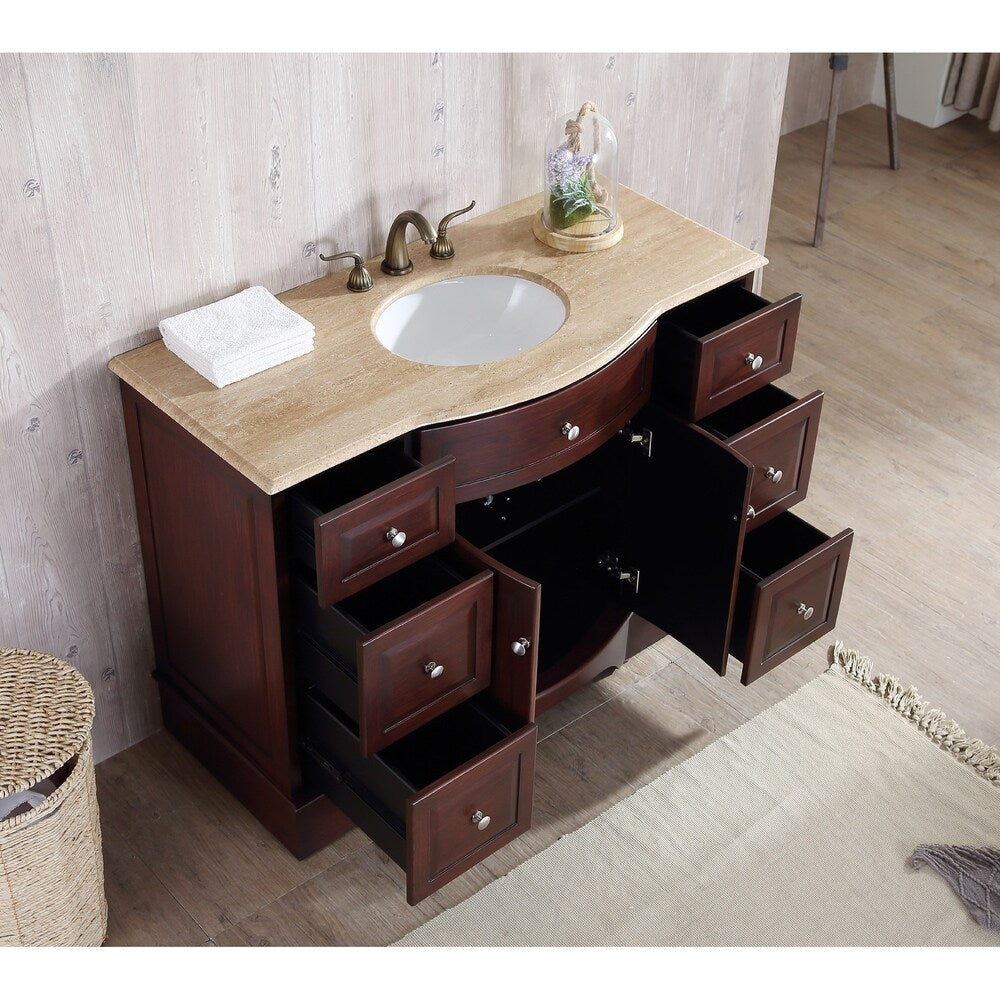 Stufurhome 48 inch Lotus Single Sink Bathroom Vanity
