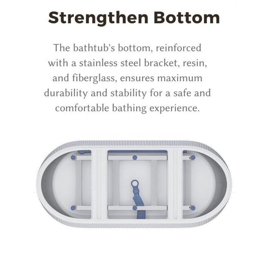 Stufurhome 67" In. Acrylic Freestanding FlatBottom Design Soaking Tubs with Chrome Overflow and Pop Up Drain