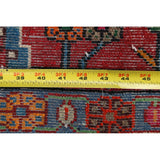 Stunning Geometric Red Hamedan Persian Area Rug Handmade Foyer Carpet - 3'7" x 5'7"