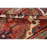 Stunning Geometric Red Hamedan Persian Area Rug Handmade Foyer Carpet - 3'7" x 5'7"
