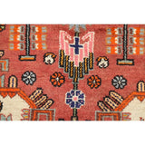 Stunning Geometric Red Hamedan Persian Area Rug Handmade Foyer Carpet - 3'7" x 5'7"