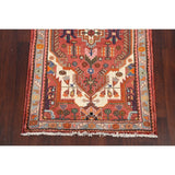 Stunning Geometric Red Hamedan Persian Area Rug Handmade Foyer Carpet - 3'7" x 5'7"