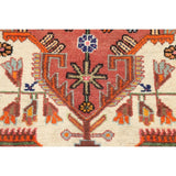 Stunning Geometric Red Hamedan Persian Area Rug Handmade Foyer Carpet - 3'7" x 5'7"