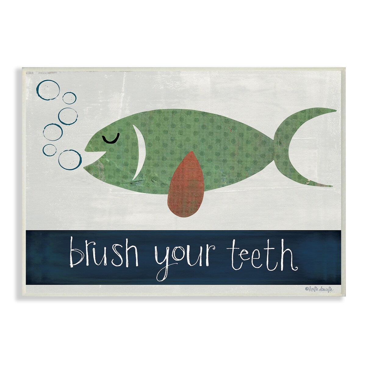Stupell Brush Your Teeth Fish Wall Plaque Art Design by Katie Doucette