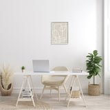 Stupell Contemporary White Line Shapes Minimal Grain Design Framed Wall Art - Beige