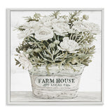 Stupell Farmhouse Planter White Rose Blossoms Rustic Table Framed Wall Art, Design by Cindy Jacobs - Green