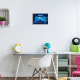 Stupell Game Time Bold Blue Computer Theme Gaming Controller Wood Wall Art - White
