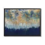Stupell Abstract Gold Blue Textured Surface Painting Framed Giclee Texturized Art by Third and Wall