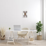 Stupell Asymmetrical Rainbow Reflection Abstract Round Shapes Brown White Framed Wall Art