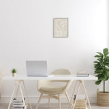 Stupell Contemporary White Line Shapes Minimal Grain Design Framed Wall Art - Beige