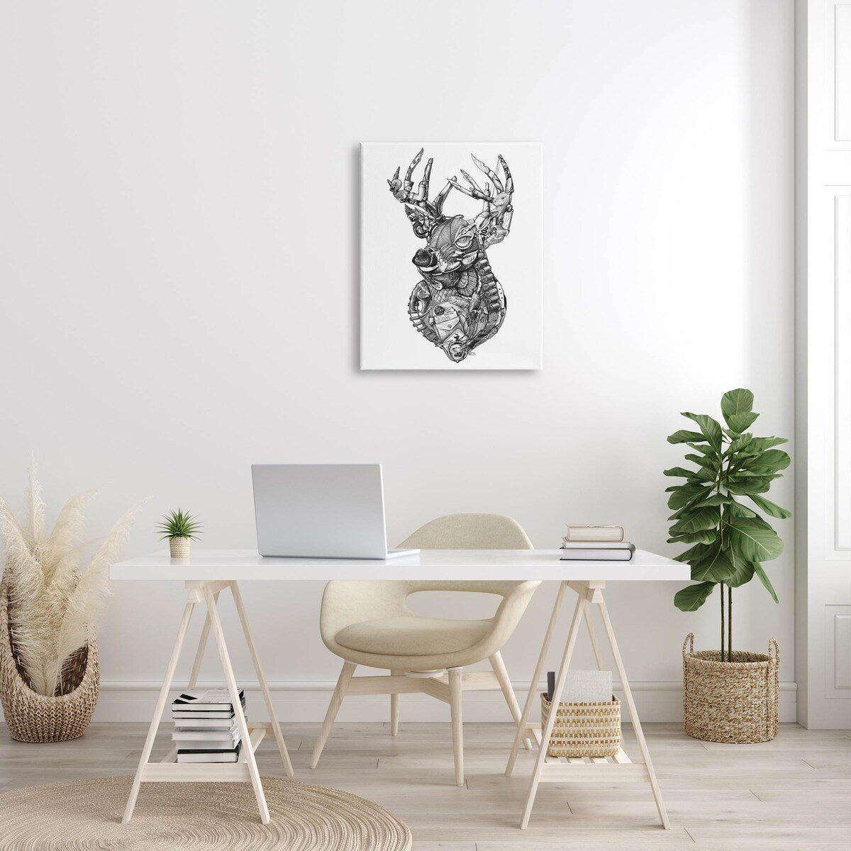 Stupell Deer Silhouette Camping Hunting Equipment Canvas Wall Art by Don Stewart