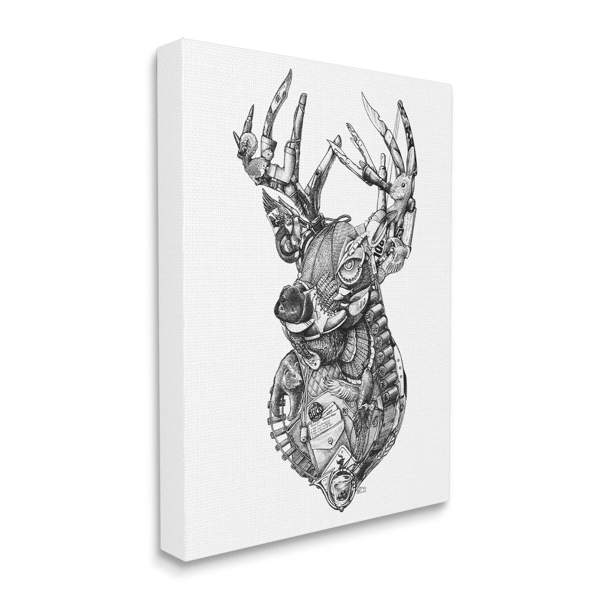 Stupell Deer Silhouette Camping Hunting Equipment Canvas Wall Art by Don Stewart