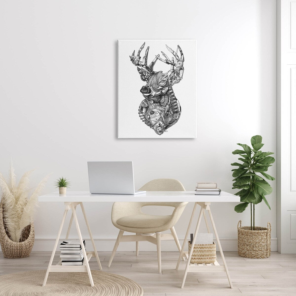 Stupell Deer Silhouette Camping Hunting Equipment Canvas Wall Art by Don Stewart