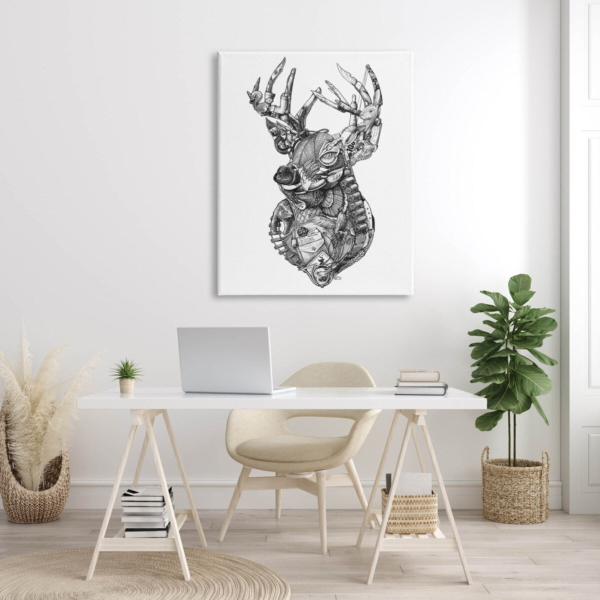 Stupell Deer Silhouette Camping Hunting Equipment Canvas Wall Art by Don Stewart