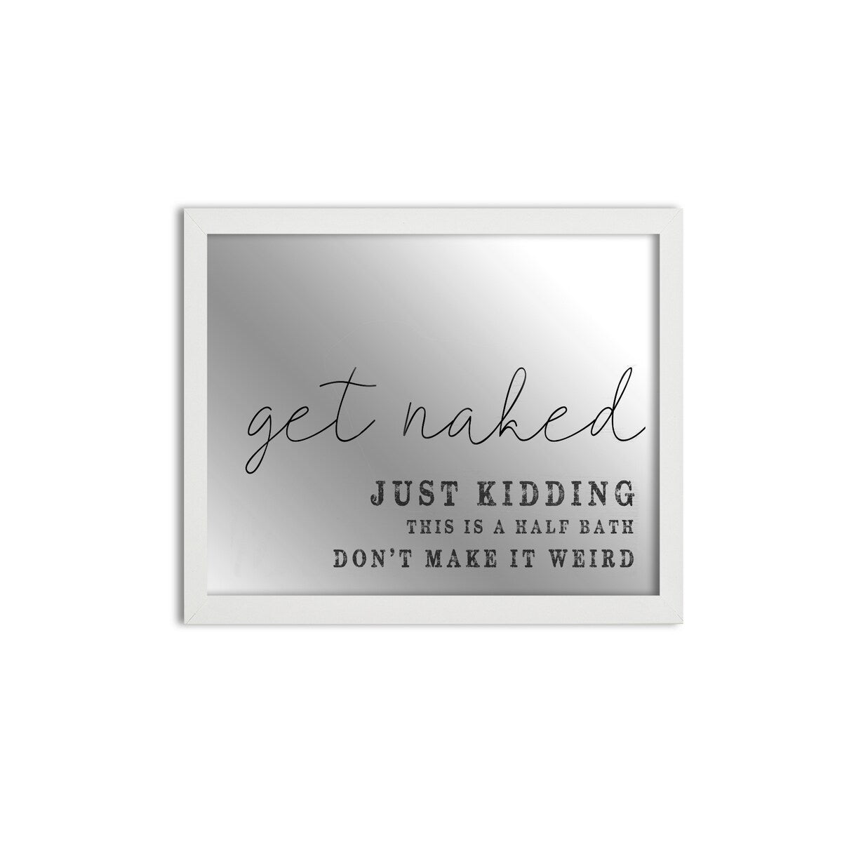 Stupell Industries Get Naked Just Kidding Half Bath Phrase, 11 x 14