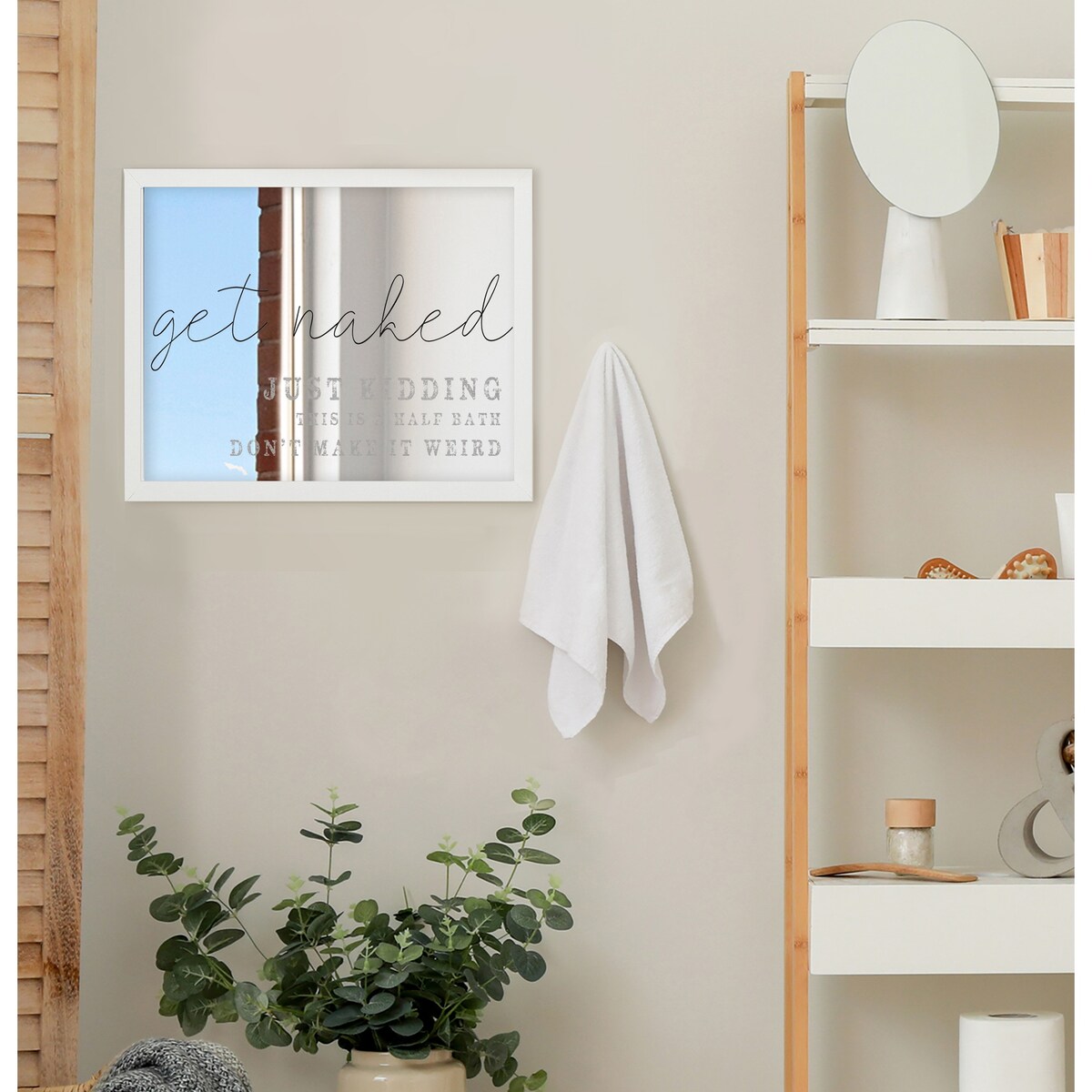 Stupell Industries Get Naked Just Kidding Half Bath Phrase, 11 x 14