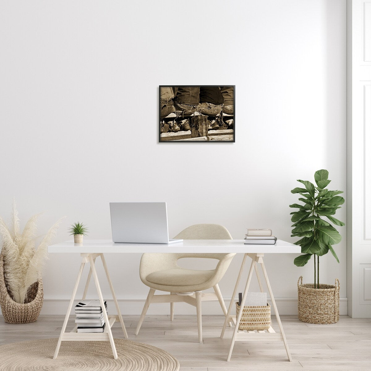 Stupell Vintage Western Cowboys Sitting Sepia Photography Framed Wall Art, Design by Lisa Dearing