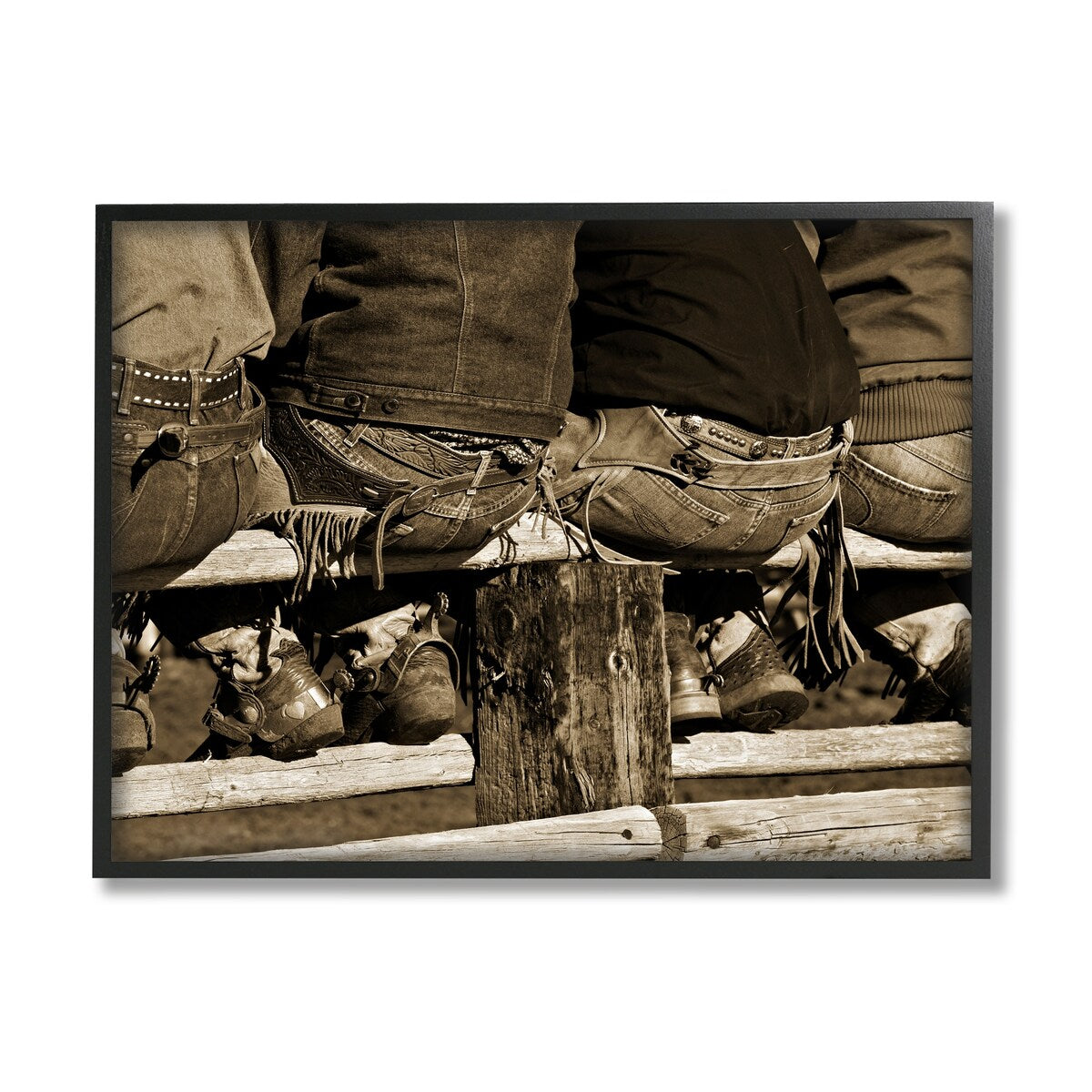 Stupell Vintage Western Cowboys Sitting Sepia Photography Framed Wall Art, Design by Lisa Dearing