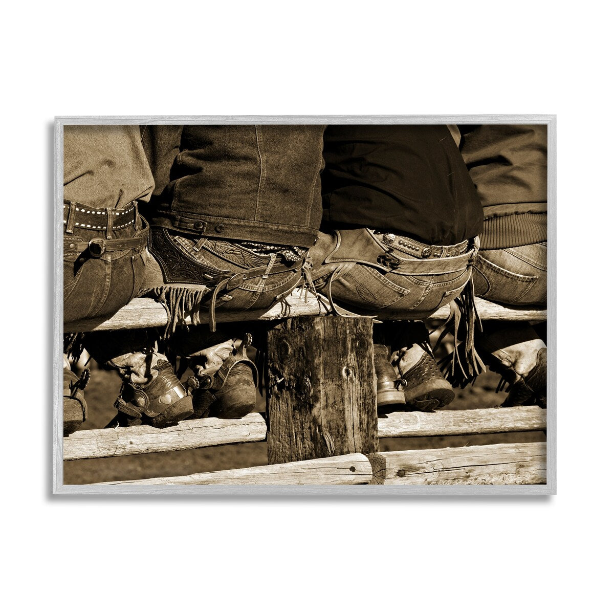 Stupell Vintage Western Cowboys Sitting Sepia Photography Framed Wall Art, Design by Lisa Dearing