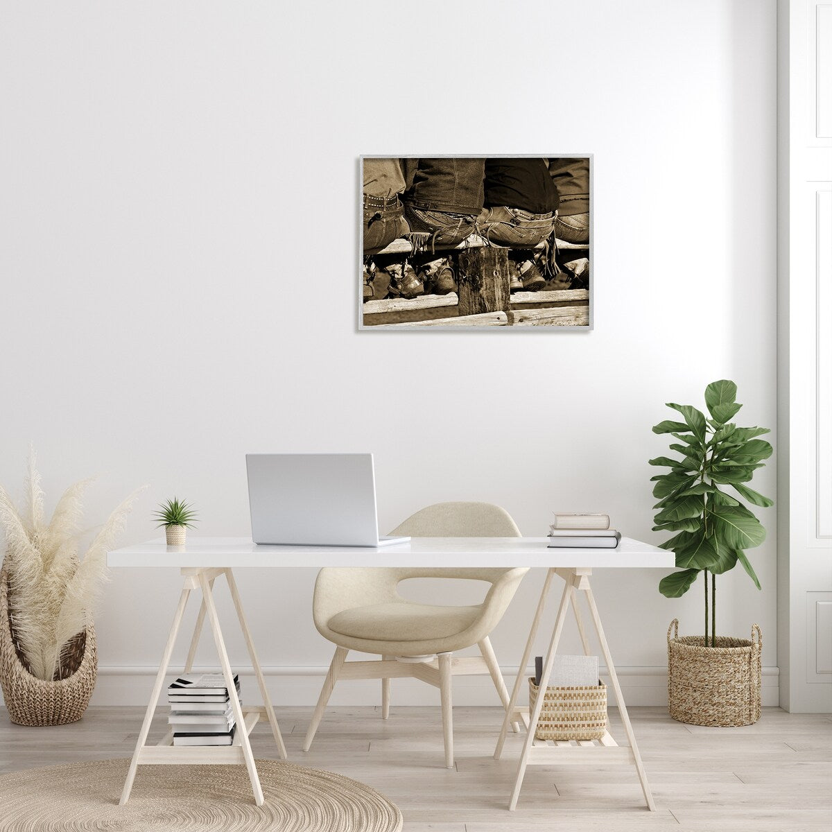 Stupell Vintage Western Cowboys Sitting Sepia Photography Framed Wall Art, Design by Lisa Dearing