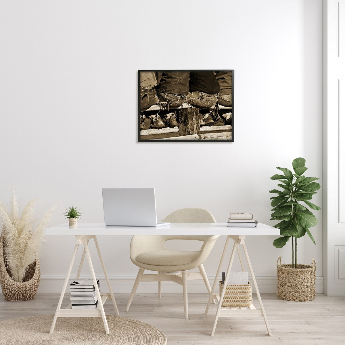 Stupell Vintage Western Cowboys Sitting Sepia Photography Framed Wall Art, Design by Lisa Dearing