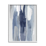 Stupell Layers of Blue and White Abstract Movements Framed Wall Art
