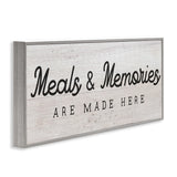 Stupell Meals & Memories Made Here Rustic Kitchen Sign Framed Wall Art - Black