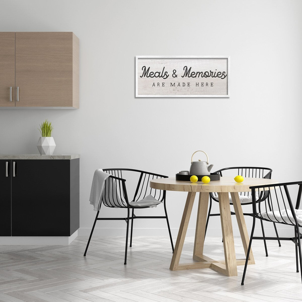 Stupell Meals & Memories Made Here Rustic Kitchen Sign Framed Wall Art - Black