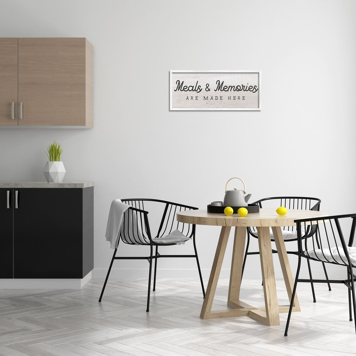 Stupell Meals & Memories Made Here Rustic Kitchen Sign Framed Wall Art - Black
