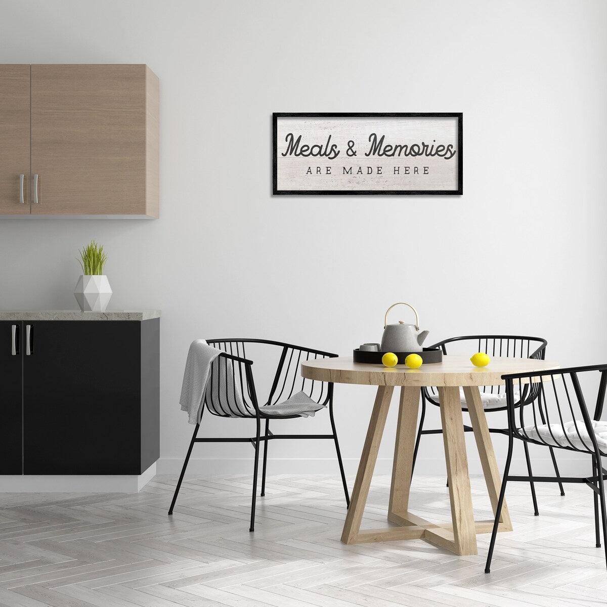 Stupell Meals & Memories Made Here Rustic Kitchen Sign Framed Wall Art - Black