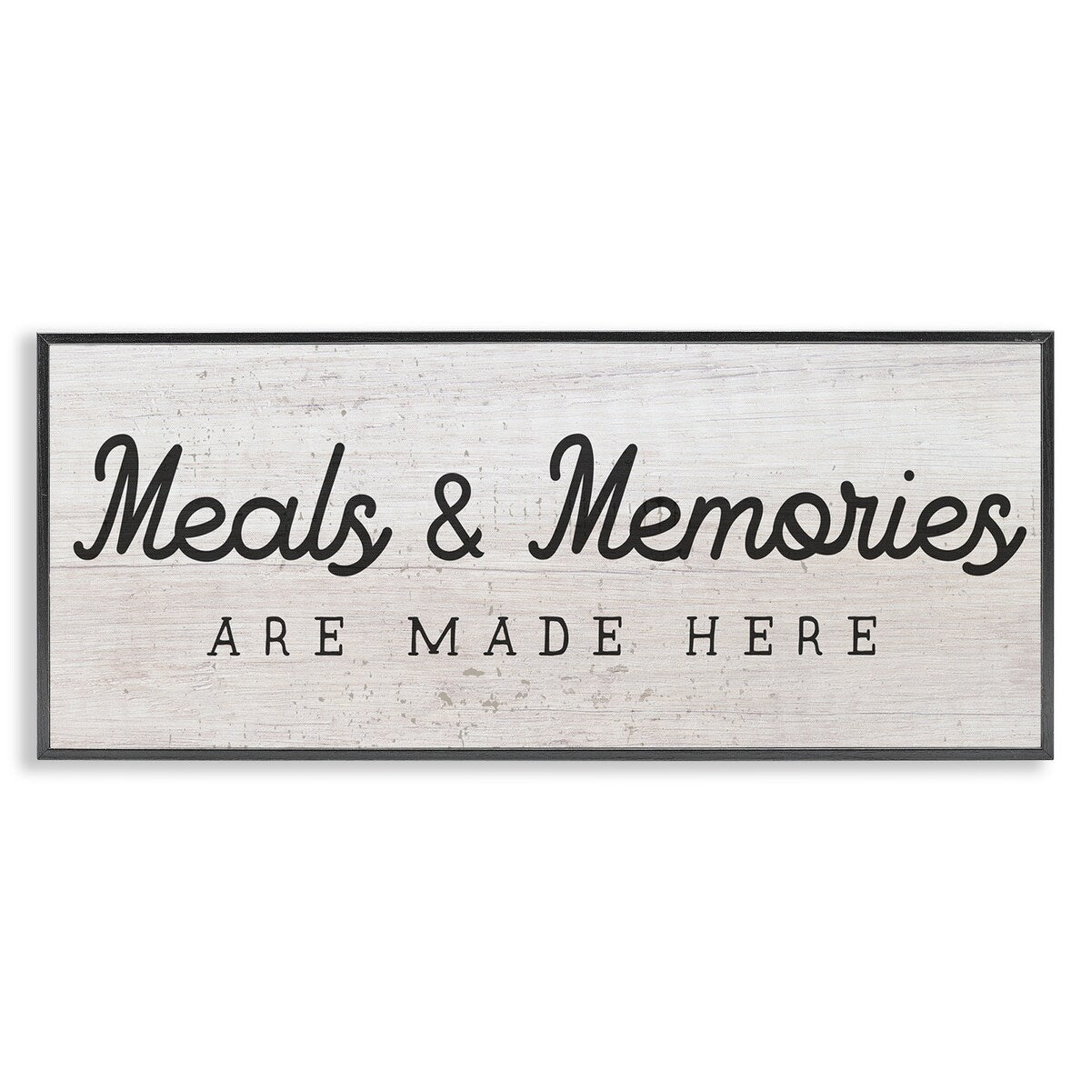 Stupell Meals & Memories Made Here Rustic Kitchen Sign Framed Wall Art - Black