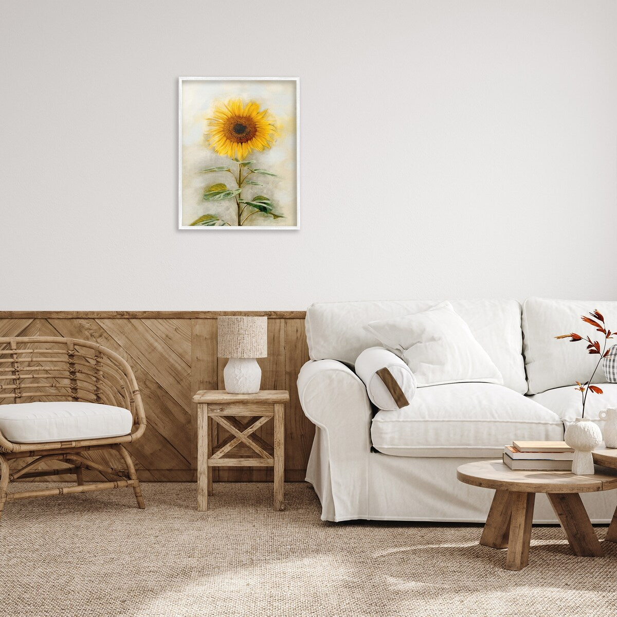 Stupell Sunflower Summer Bloom with Stalk Framed Wall Art
