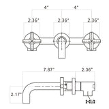 Sturdy Matte Black Wall Mount Bathroom Faucet, Cross Handles, Solid Brass Construction, Easy Installation