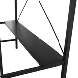 Sturdy Metal Loft Bed Frame with Desk and Safety Rails