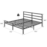 Sturdy Metal Platform Bed with Headboard, No Box Spring Needed