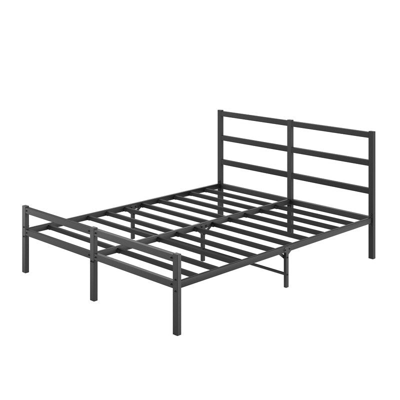 Sturdy Metal Platform Bed with Headboard, No Box Spring Needed