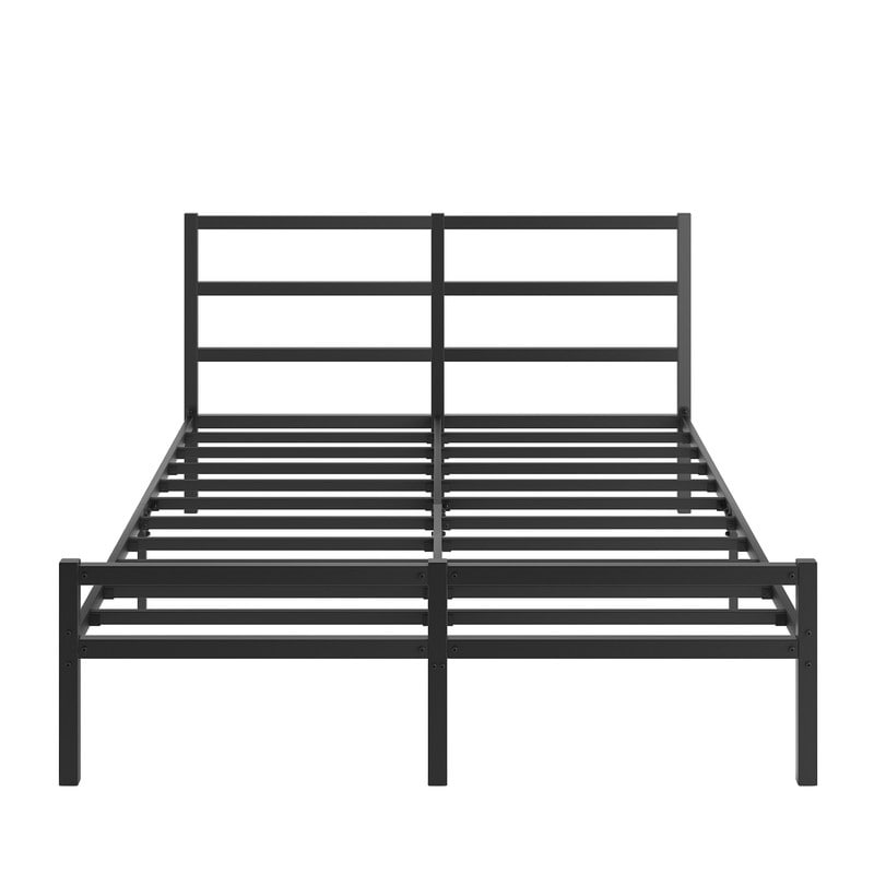 Sturdy Metal Platform Bed with Headboard, No Box Spring Needed