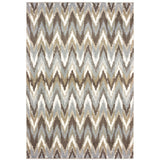 Style Haven Chevron Plush Microfiber Grey/Brown Area Rug