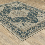 Vista Home Higgins Traditional Medallion Blue-Green/ Taupe Indoor/ Outdoor Area Rug