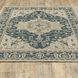 Vista Home Higgins Traditional Medallion Blue-Green/ Taupe Indoor/ Outdoor Area Rug