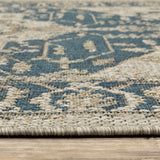 Vista Home Higgins Traditional Medallion Blue-Green/ Taupe Indoor/ Outdoor Area Rug