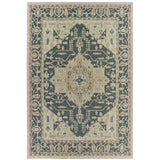 Vista Home Higgins Traditional Medallion Blue-Green/ Taupe Indoor/ Outdoor Area Rug