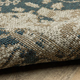 Vista Home Higgins Traditional Medallion Blue-Green/ Taupe Indoor/ Outdoor Area Rug