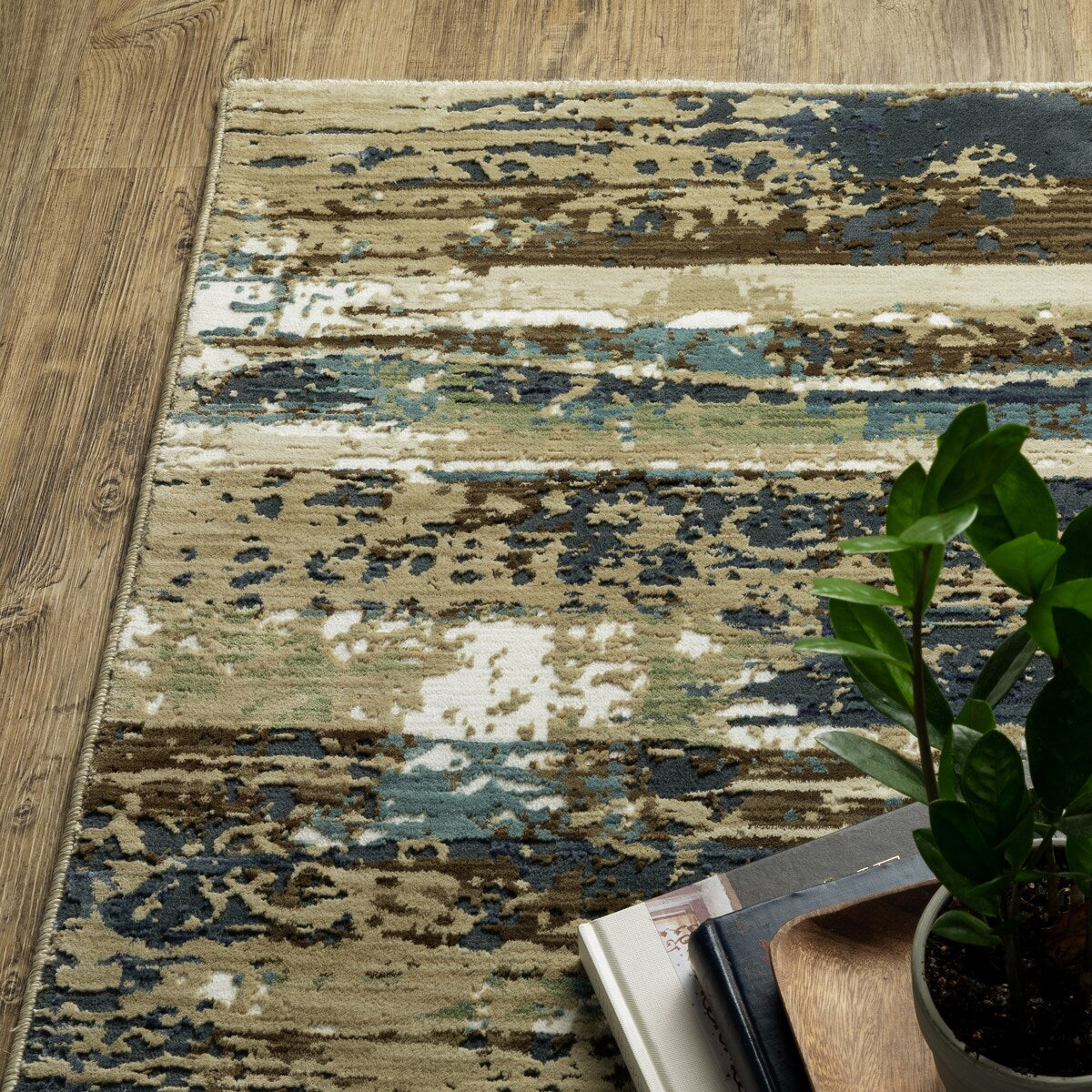 Style Haven Raphael Abstract Beige/ Blue Mixed Pile Area Rug