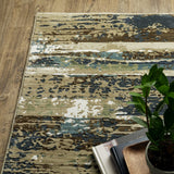 Style Haven Raphael Abstract Beige/ Blue Mixed Pile Area Rug